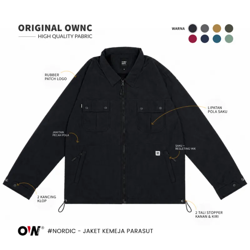 Overshirt Nordic hitam